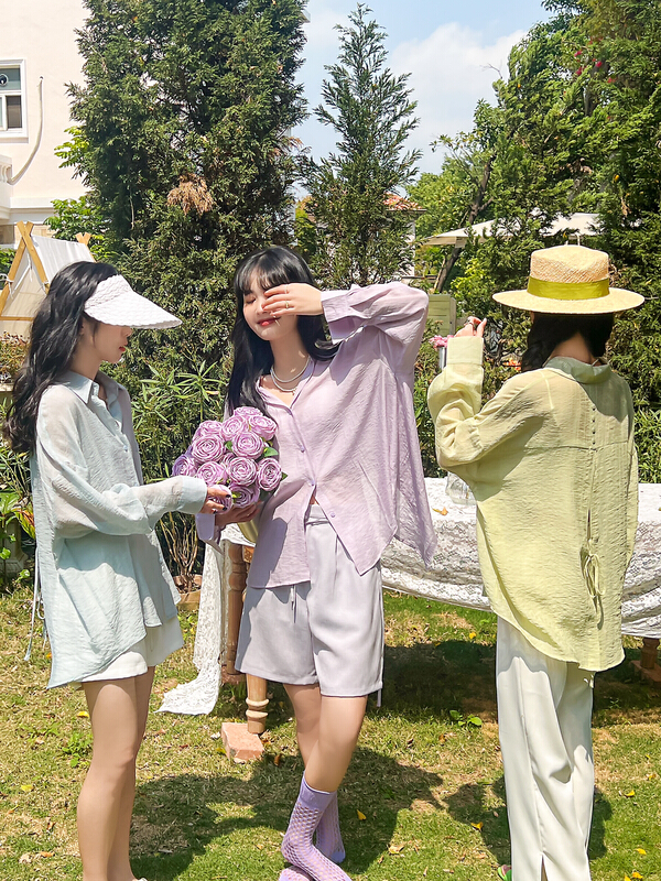 New in early summer! [rong'er family] versatile back strap sunscreen shirt 11617# hjy