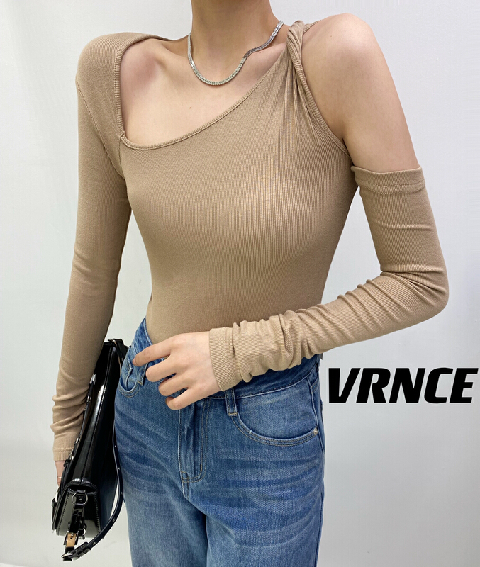 [Vince] Korean irregular design slim fitting shirt (with detachable sleeve) 5051# XYJ