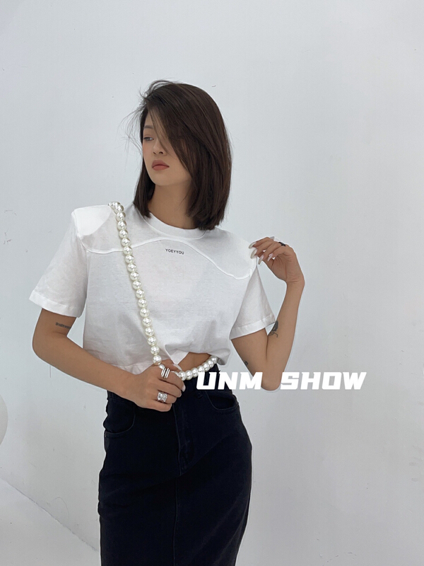 New in early summer! [unm-show] Korean fashion hot girl net red short sleeve T-shirt 6182# WTT