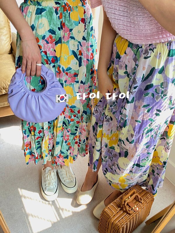 goods in stock! New year in early spring! [Dai Dai] pleated embossed Korean skirt 4436# L