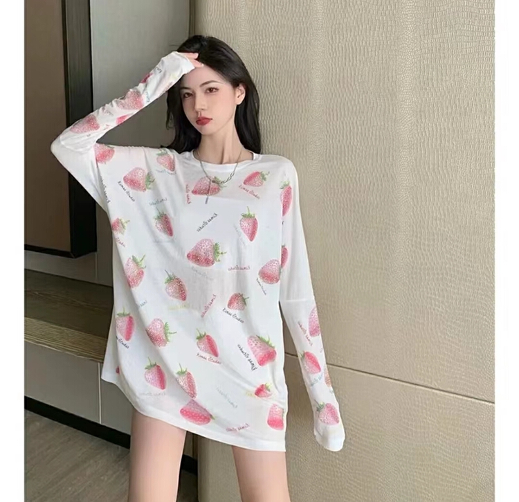 [Irene] strawberry sweet printed screen sunscreen shirt 2268# WTT