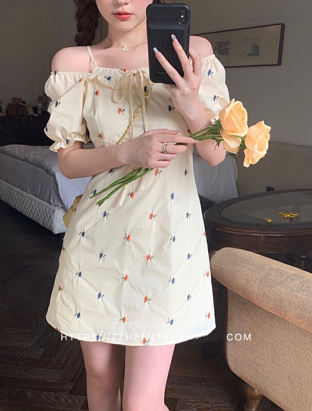 New in early summer! [wgwe] girl's small French floral dress 1514# PCZ