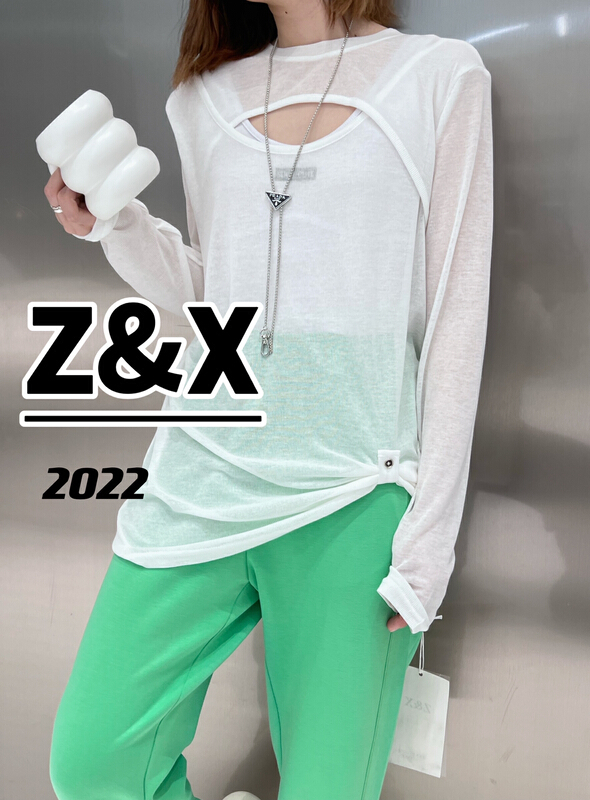 New in early summer! [Z & x] design sense hollow out sunscreen long sleeve T-shirt 1075# L
