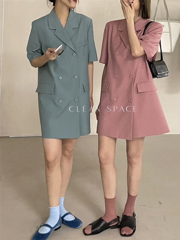 New year in early spring! [clean space] Korean style high-class double breasted short sleeve suit 31602\cls
