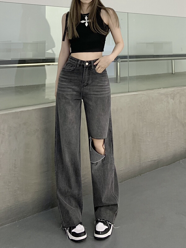 New year in early spring! [ten. 10] Korean comfortable and versatile ripped jeans x01# WPL