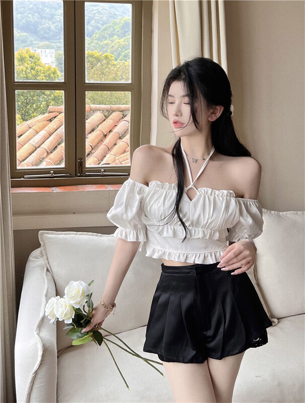 New in early summer! [DS +] Korean design lace up blouse 3124# JJ