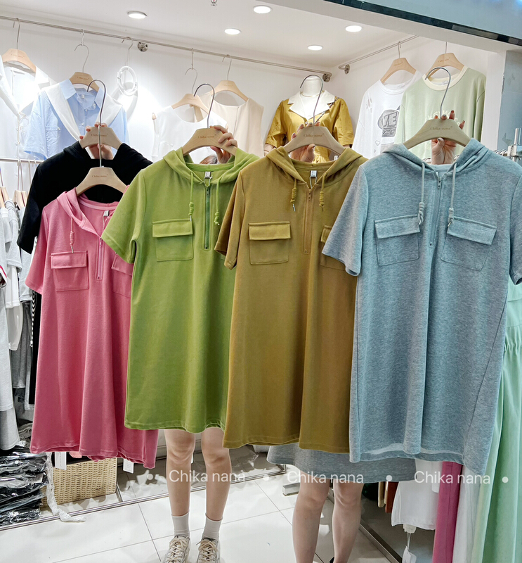 New in early summer! [Yi Jia Yi] casual loose hooded dress 619# cqw