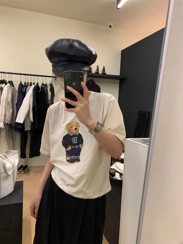 New in early summer! [June 6th] Korean bear print loose short sleeve T-shirt 2312# WPL