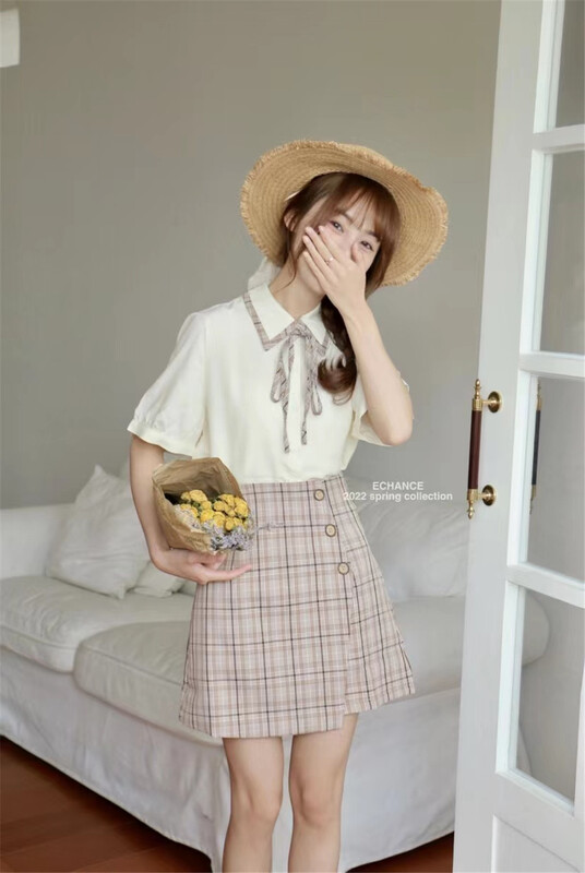 [EC place] Korean Plaid retro skirt 60101# zjy