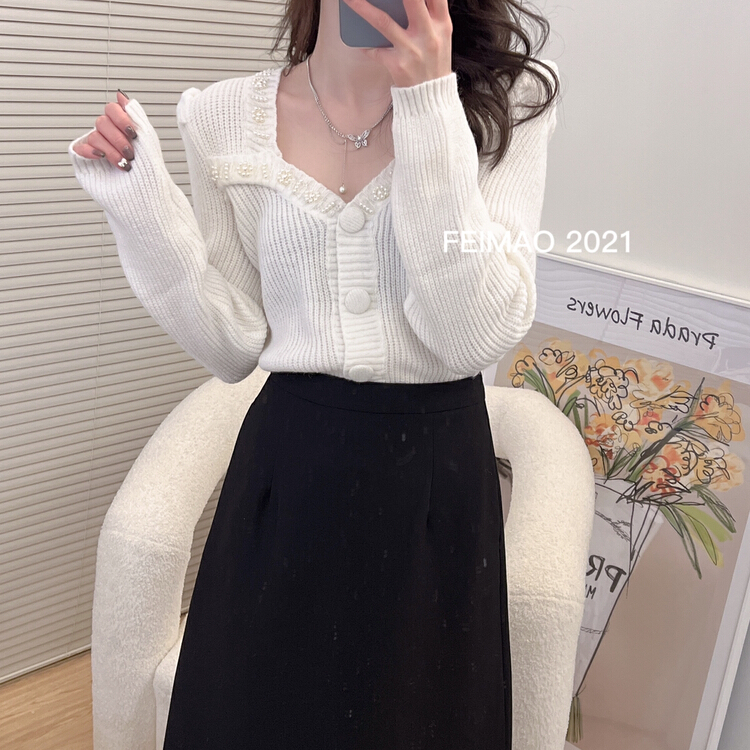 New year in early spring! [Feimao Philippine cat] Korean slim fitting nail bead warm sweater ym-9295# LSL