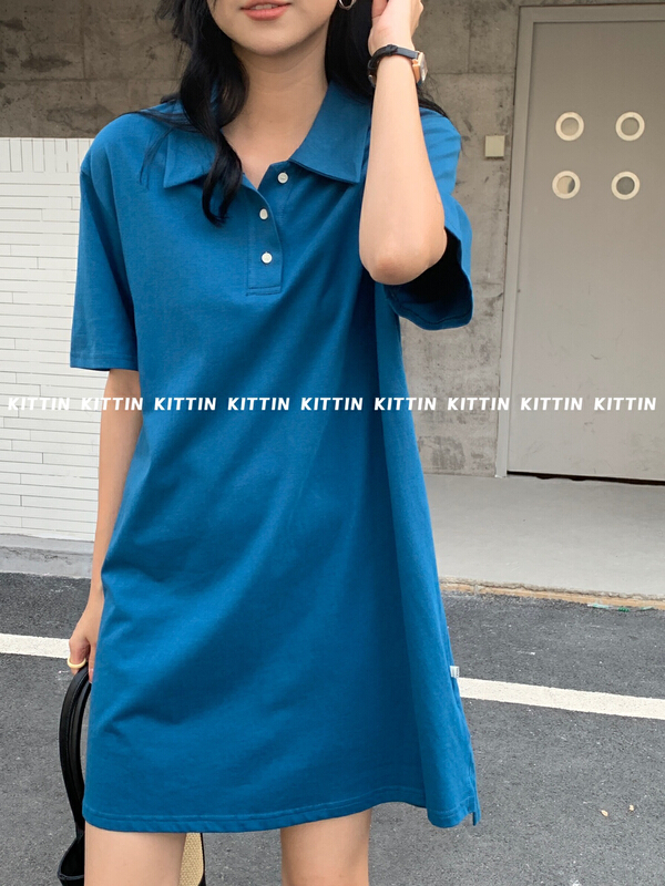 [Kittin] casual aging polo collar dress 362# XYY