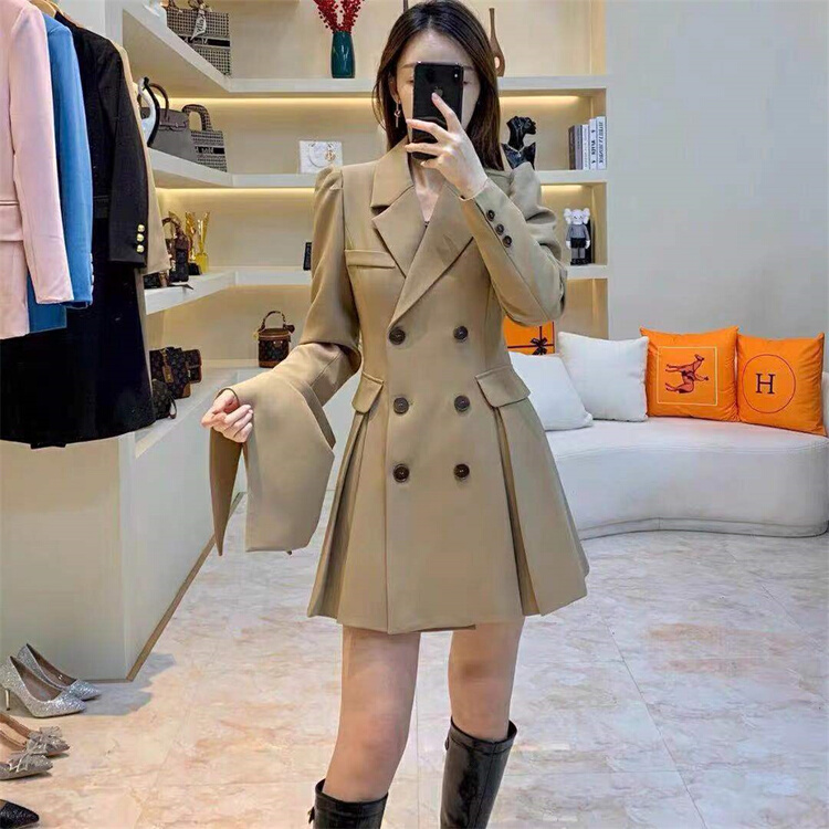 goods in stock! New year in early spring! [tangtangtangjia] double breasted solid design dress (with detachable collar) 2277# PCZ