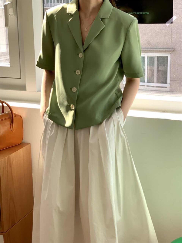 goods in stock! New in early summer! [acme group] Korean style high-grade foreign style solid color fashionable suit ys1-1086# CLS