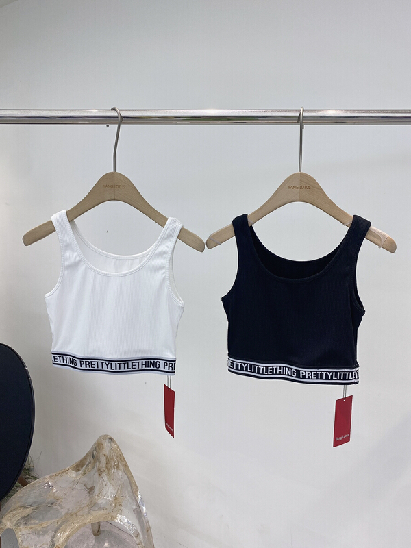 【YANG LOTUS】 字母圖案坑條背心/吊帶  S12266185#  OZQ