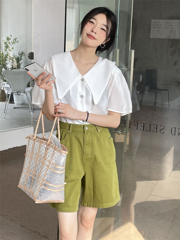 New in early summer! [clean space] simple, fashionable and versatile foreign style shirt 31270# CLS