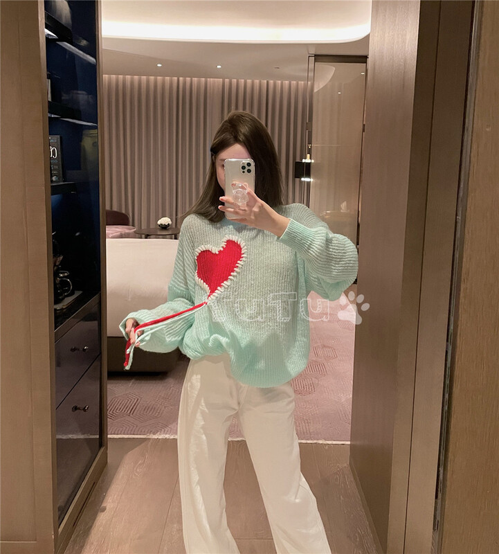 [Tutu] Korean love tassel loose warm sweater 2932# cqw