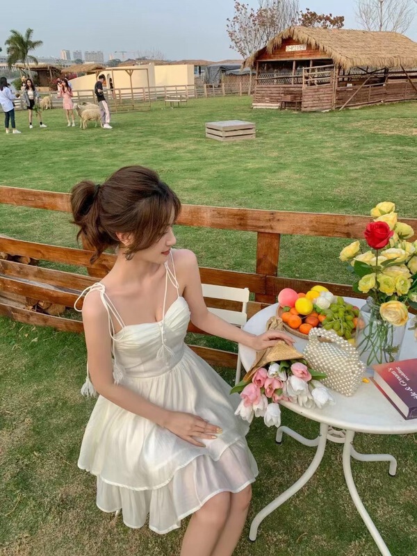 [little woman] sleeveless slim solid dress 22182# PCZ