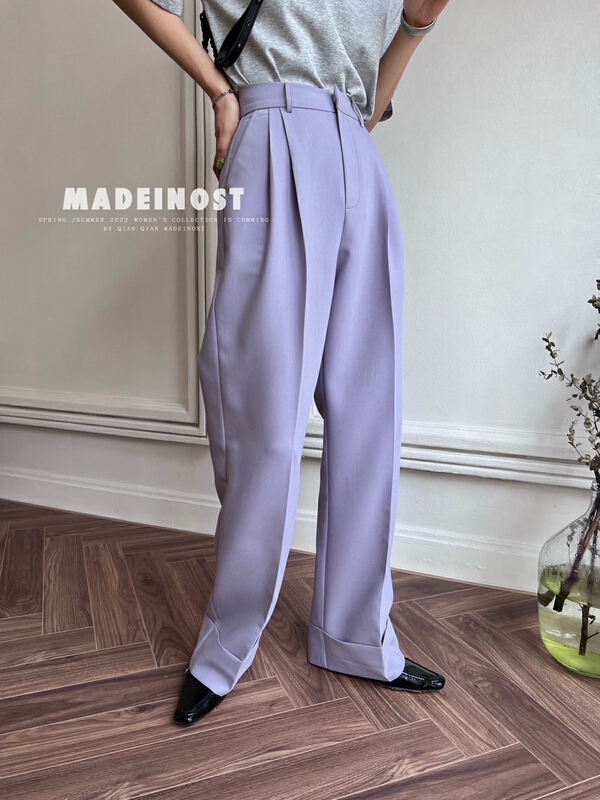 New year in early spring! [OSHA madeinost] cuffed advanced basic versatile trousers 86179# ll