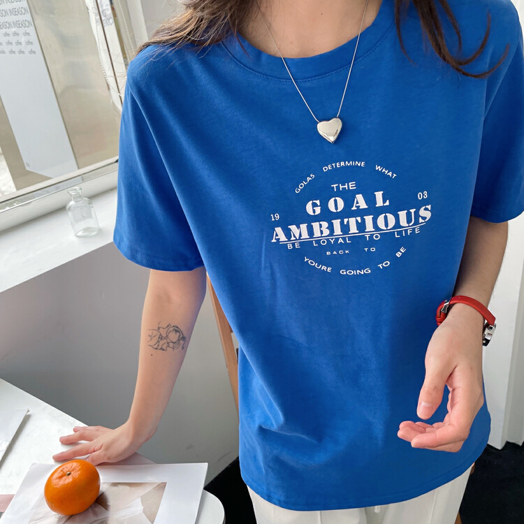 New year in early spring! [Yuanxi · elements] design sense minority letter short sleeve T-shirt 863# WTT