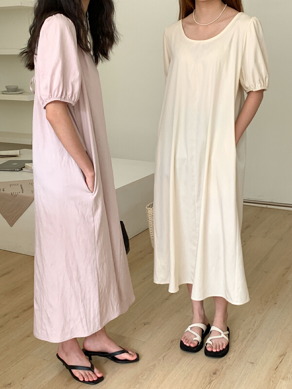 New in early summer! [Tn] Korean loose and versatile back lace up dress l8228# cqw