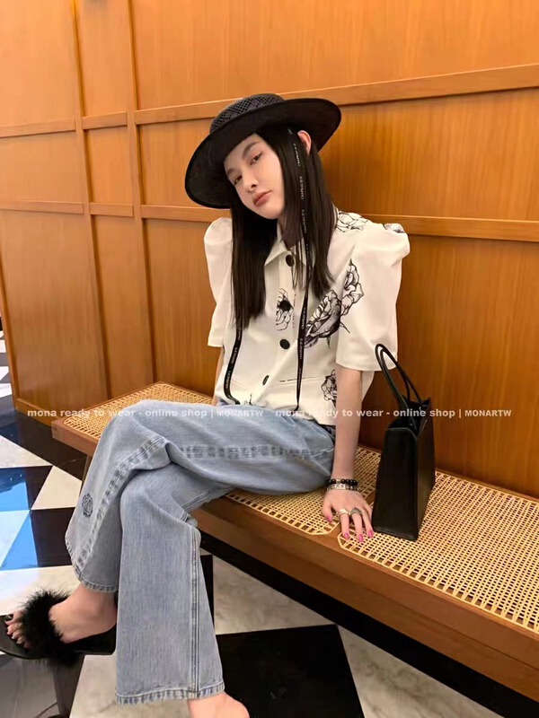 [MC] premium French retro bubble sleeve shirt 8897-1# ozq