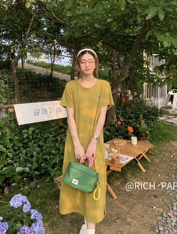 [rich Papa] Korean minority embroidered round neck dress l033# zxx