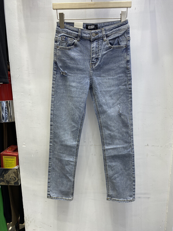 [pudr] simple and versatile worn pipe jeans 6963# XJ
