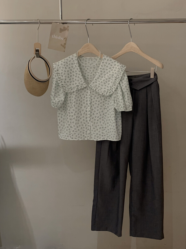 goods in stock! New in early summer! [finoa] baby collar small floral shirt 10353# CLS