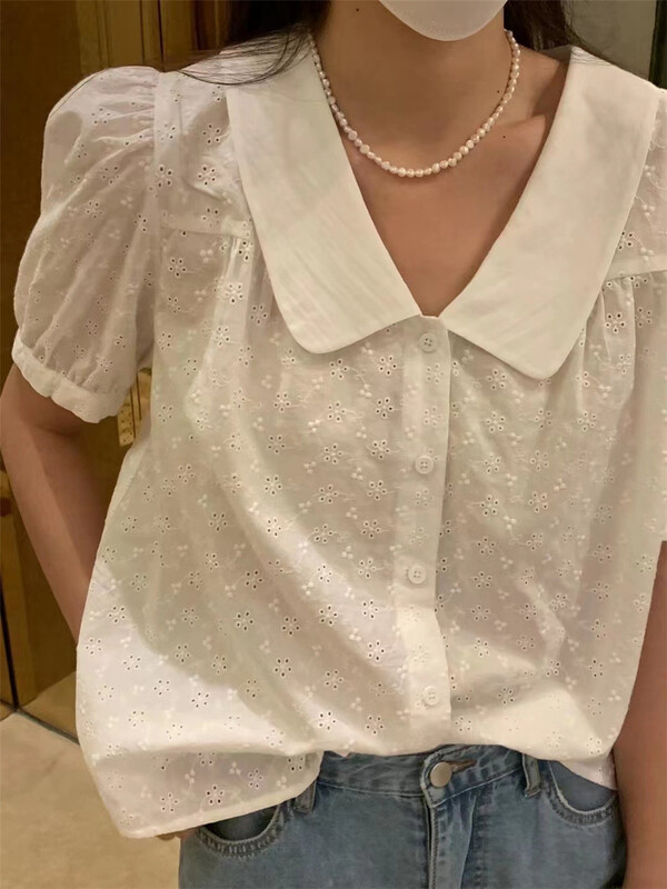 [thanku] Korean style baby collar bubble sleeve shirt 198# zjy