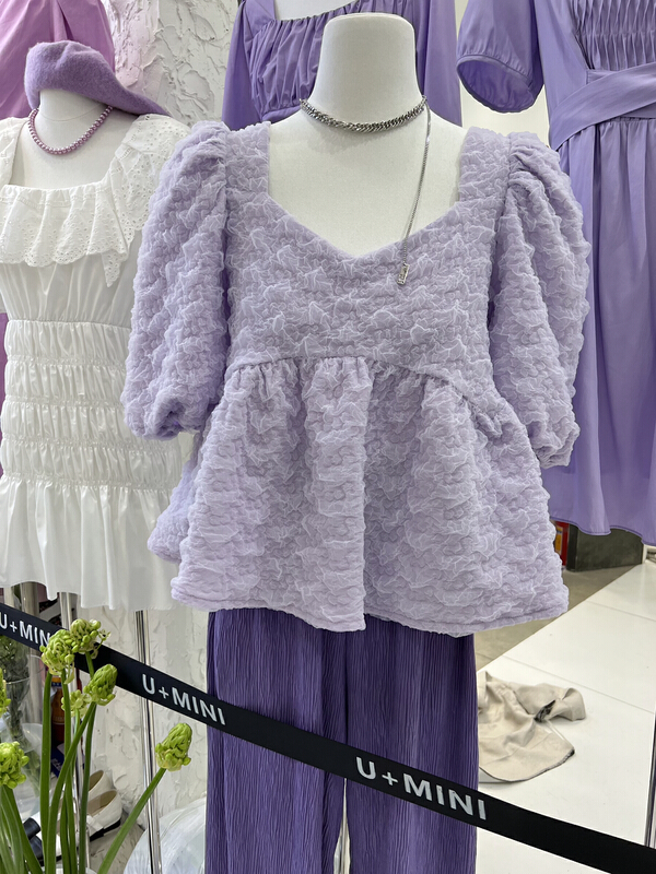goods in stock! New in early summer! [U + Mini] French style small fresh temperament bubble sleeve shirt d0626# WPL