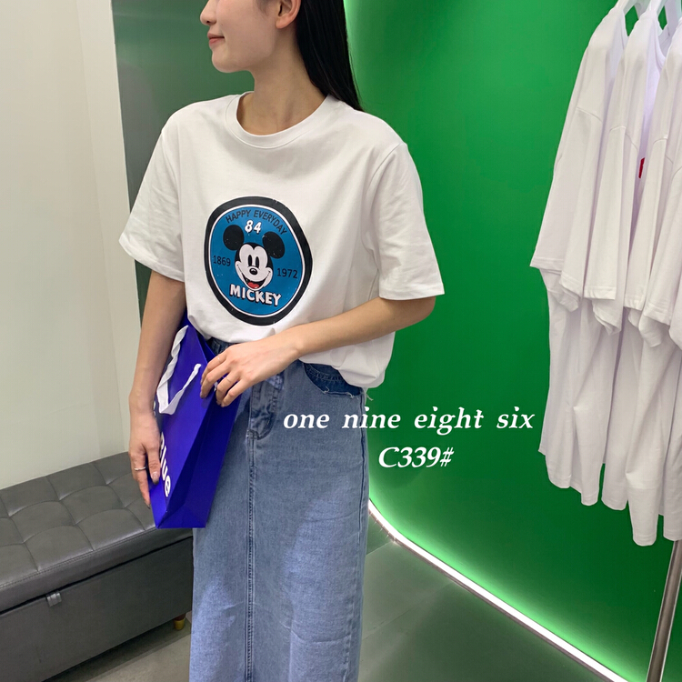 goods in stock! New year in early spring! [1986] graphic print loose short sleeve T-shirt c339# XYY