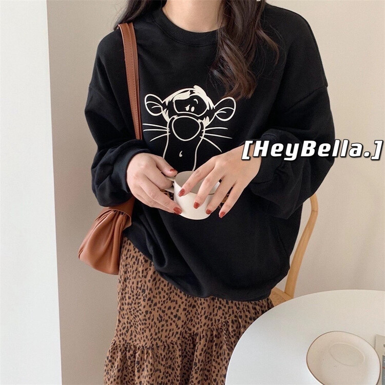 [hey Bella] sports leisure cartoon printed loose sweater 3352-1# ll