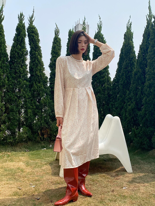 [Za] small fresh floral long sleeved dress 18249# LSL