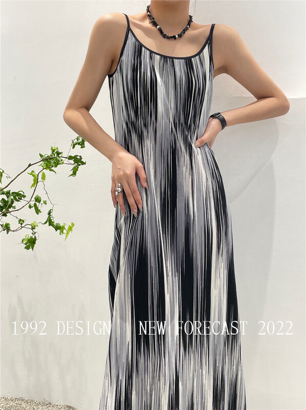 [1992] color blocking fashion suspender dress 3778# XYJ