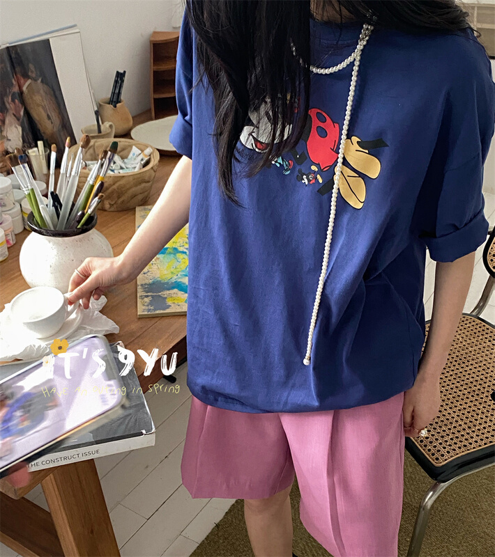New in early summer! [JY] versatile fashion Mickey Mouse short sleeve T-shirt 6600# CLS