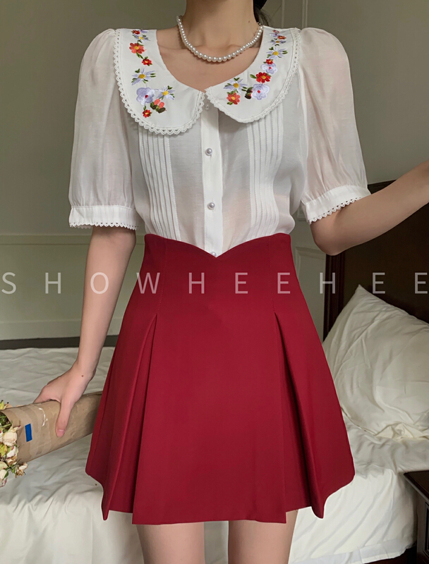In early summer! [Xiu Xixi] Korean version simple pleated skirt 19381\zxx