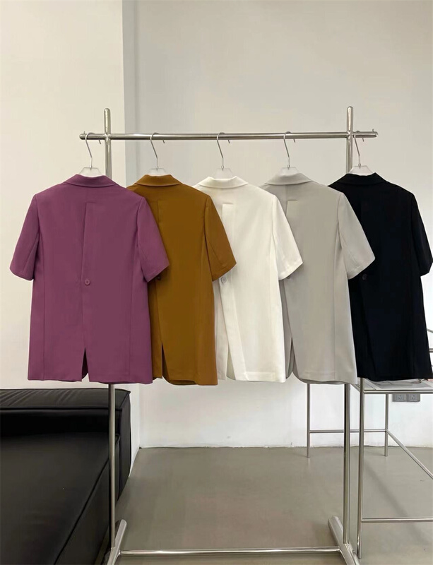 New in early summer! [lemon tree] temperament versatile thin short sleeve suit 66215# XYY