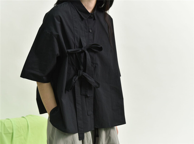 [three and two out] Korean bandage basic versatile shirt (without hat) 99085# L