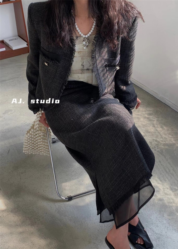 New year in early spring! [AJ. Studio] short coat with fashionable temperament of xiaoxiangfeng (only selling coats) 9183# ll