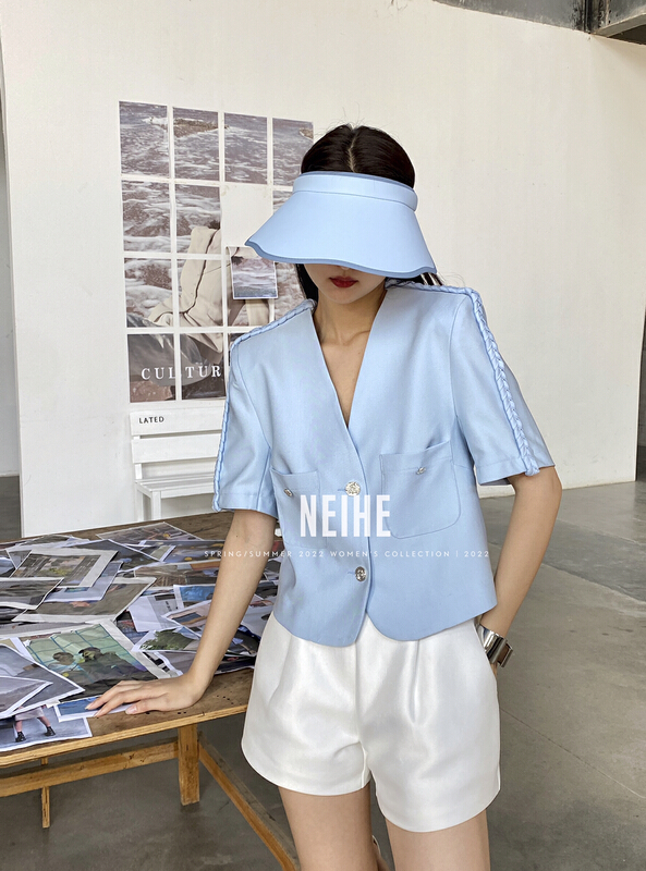 New in early summer! [neihe] design sense small fragrance temperament small shirt 22139# zxx