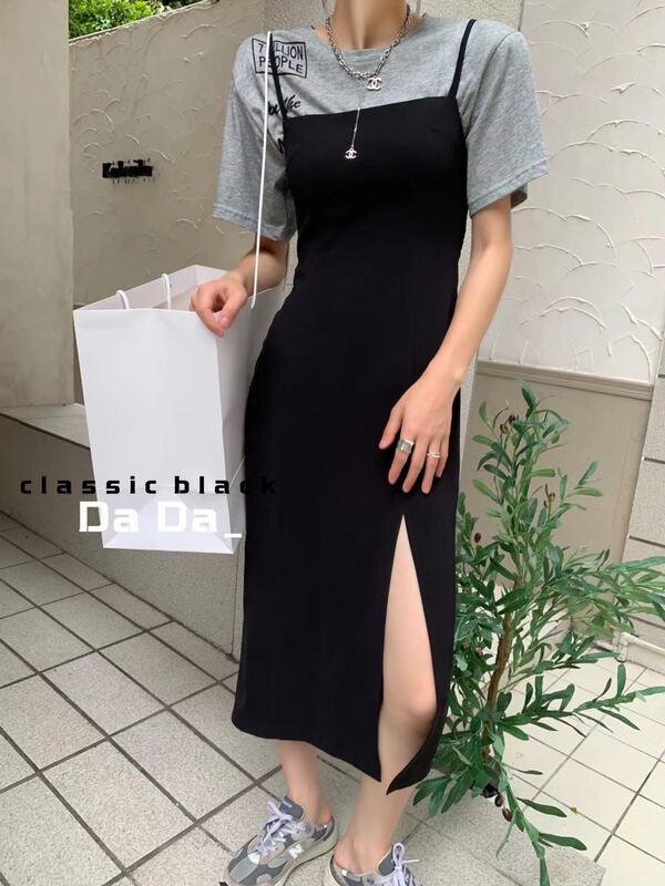 [dada] Korean simple suspender dress (without matching) 6672# zxl