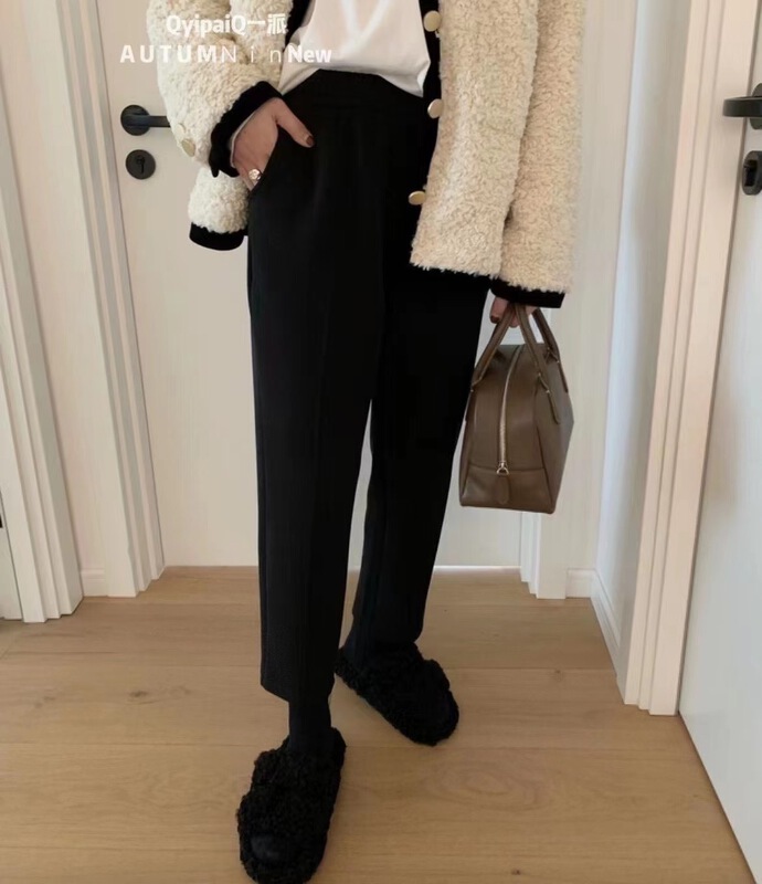 New year in early spring! [q-style] elastic waist solid color versatile casual pants 2179# HBx