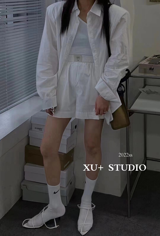 "Show SHOW" loose net shirt casual simple pants set 88221# OZQ