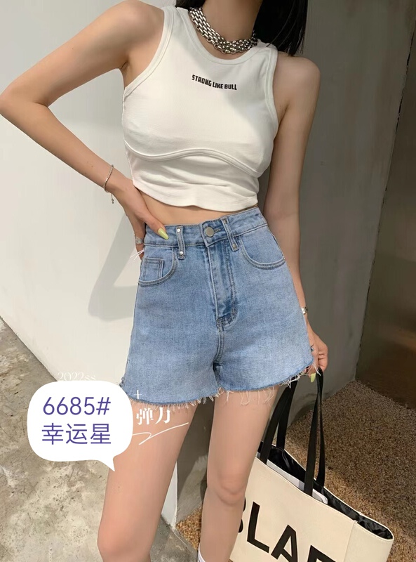 New in early summer! [J-star] Korean version of versatile fashion wool denim shorts 6685# Cl