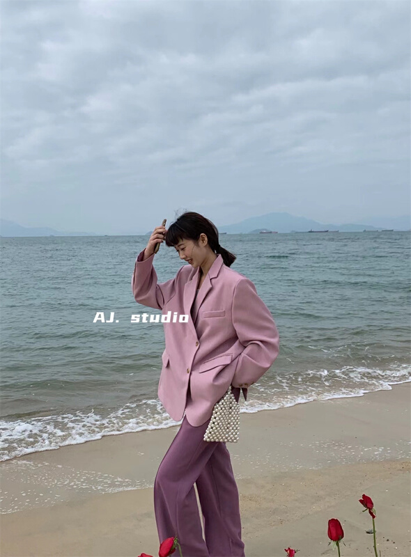 goods in stock! New year in early spring! [AJ. Studio] high waist thin solid color trousers 9121# ll