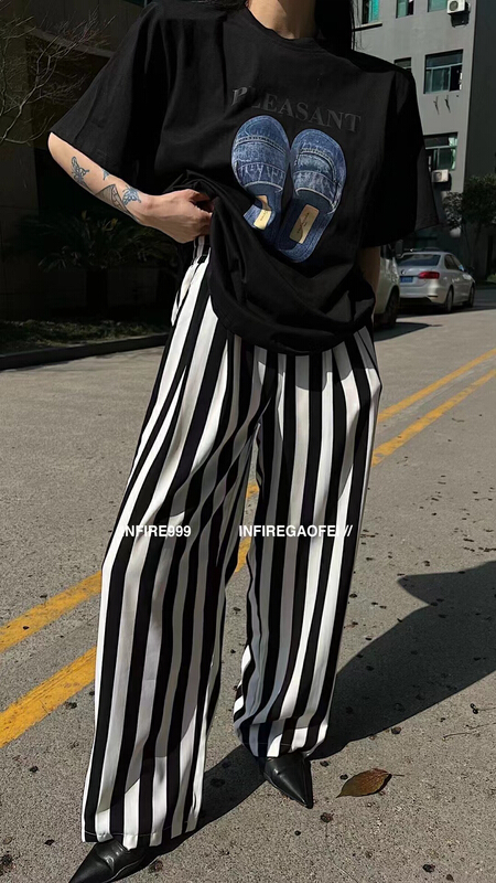 [toko] casual stripe high waist mop # 3