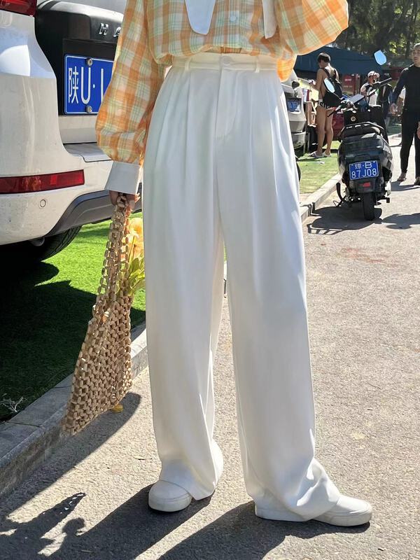 New year in early spring! [Sue studio] versatile slim High Waist Wide Leg casual pants 99909# ZSY