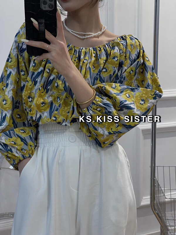 早春上新！【KS】時尚氣質性感純欲辣妹小衫  22093#  OZQ