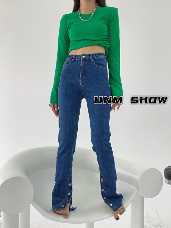 New year in early spring! [unm-show] stretch leg buckle skinny jeans 1189# WTT