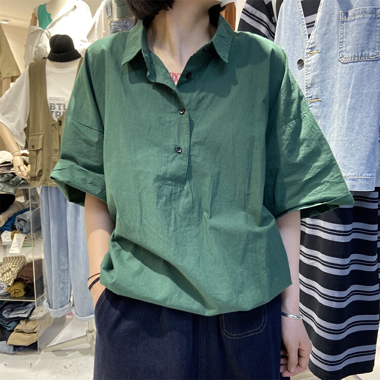 New year in early spring! [da. 7] polo collar simple and versatile pullover shirt 2337-1# LSL